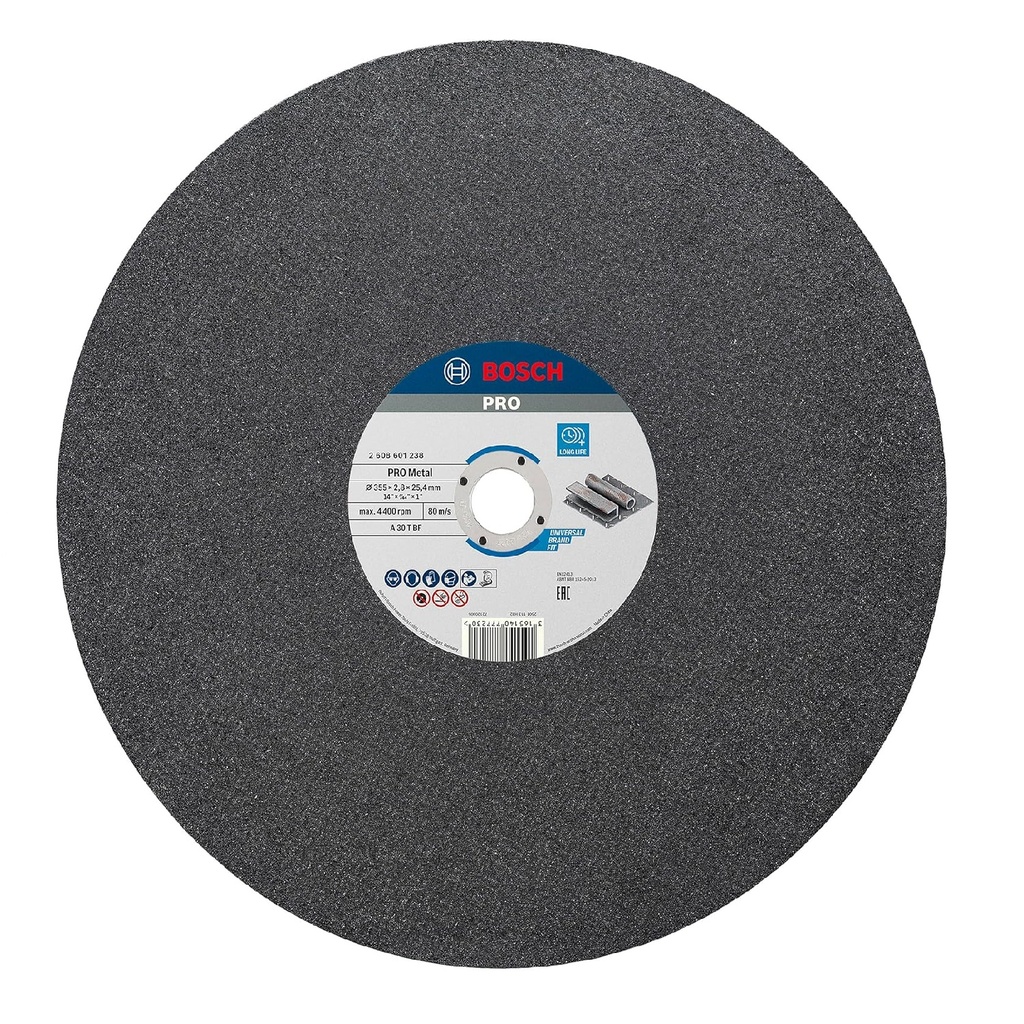 DISCO DE CORTE TRONZADORA P/ METAL DE 14" X 7/64" X 1" REF. 777230 MARCA BOSCH