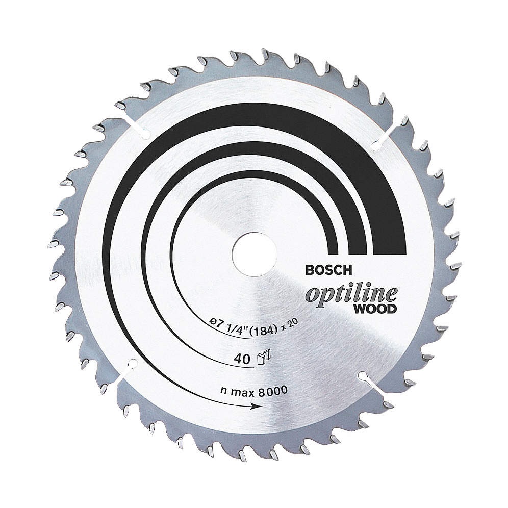 DISCO PARA SIERRA OPTILINE WOOD ECO 7.1/4 X 5/8" X 2.5MM 40T REF. 2608644330 / 880589 MARCA BOSCH