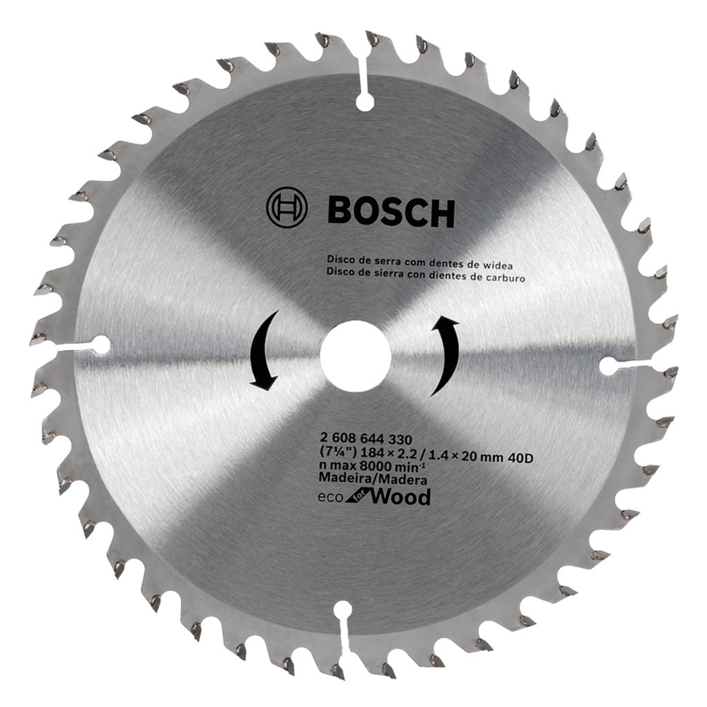 DISCO PARA SIERRA OPTILINE WOOD ECO 7.1/4 X 5/8" X 2.5MM 40T REF. 2608644330 / 880589 MARCA BOSCH