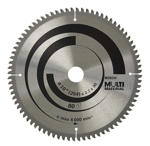 DISCO MULTI-MATERIAL 10" X 1" X 2.7MM 80T REF. 2608642201 / 602082 MARCA BOSCH