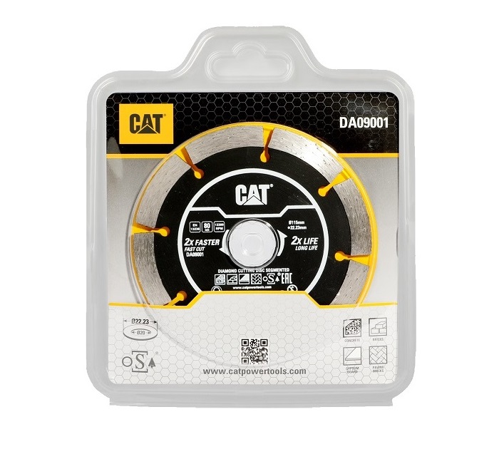 DISCO DE CORTE DIAMANTADO SEGMENTADO 4 1/4" 115 MM REF. DA09001 MARCA CAT