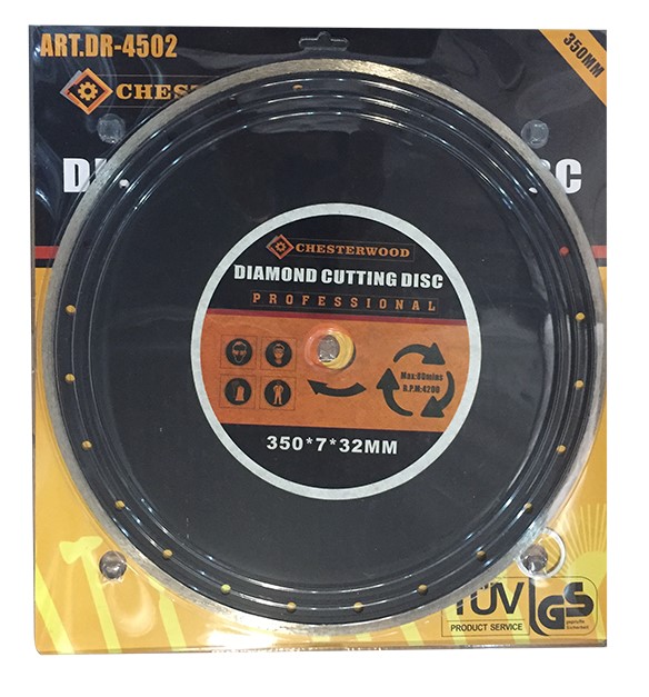 DISCO DIAMANTADO PARA TRONZADORA DE 14" ( 350 MM X 7 MM X 32 MM ) REF. ART-DR-4502 MARCA CHESTERWOOD