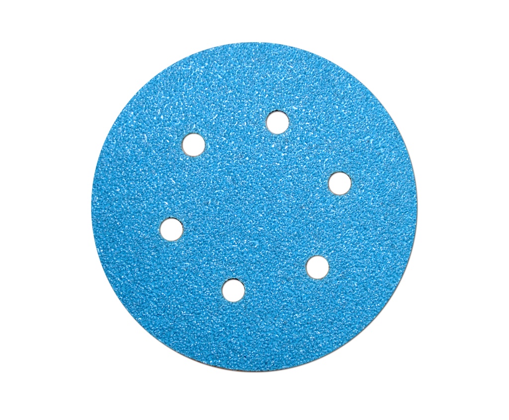 DISCO DE LIJA ORBITAL 150 MM 6" GRANO 36 DE VELCRO REF. SA3316P36 MARCA DEERFOS