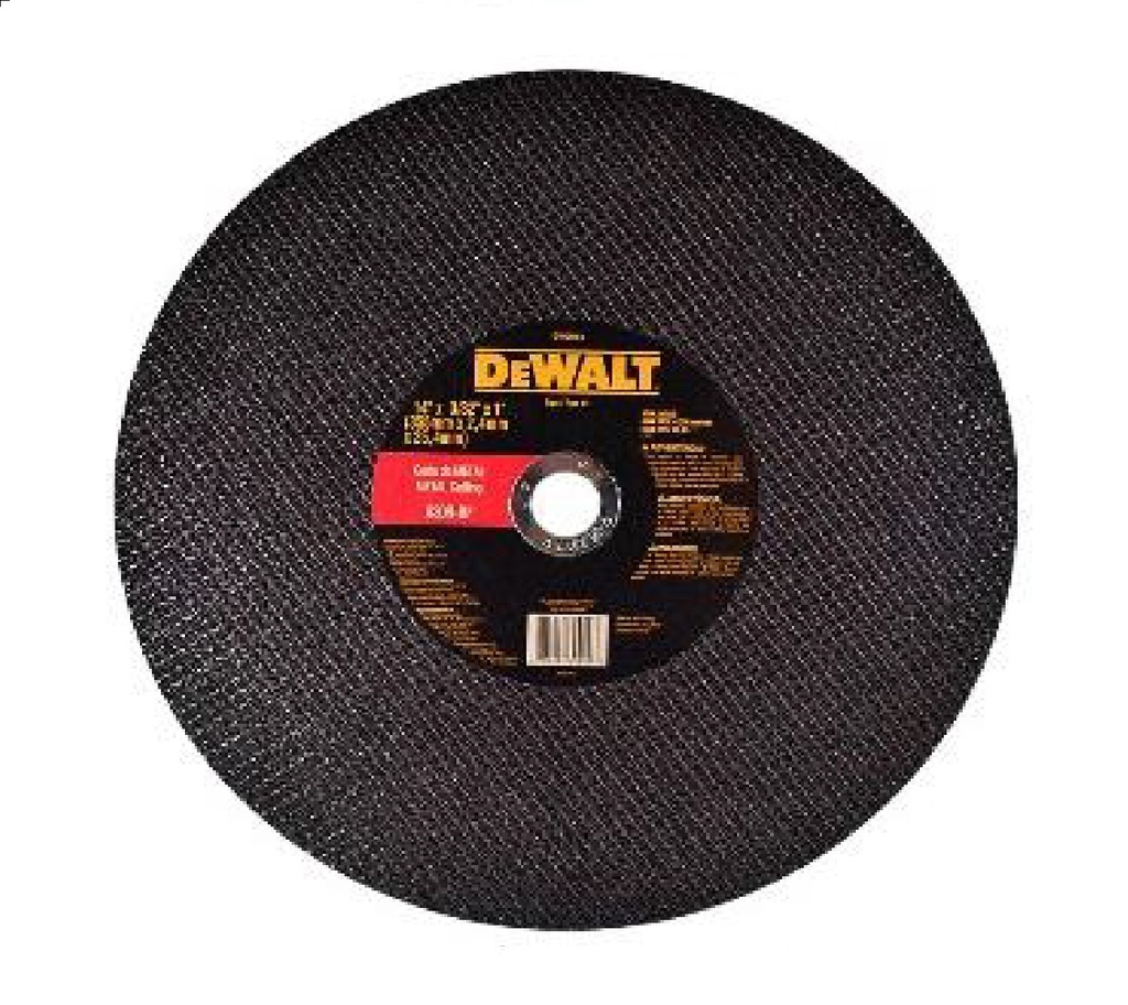 DISCO DE CORTE P/TRONZADORA 14" X 0,12" X 1" (355 X 3 X 25.40 MM) PLANO REF. DW0014 / DIS-713 DEWALT