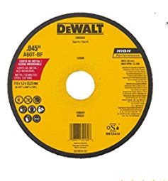DISCO ABRAS. C/METAL 4 1/2" X 0.45" X 7/8" (115 X 1.20 X 22,23 MM) PLANO REF DW8062 / DIS-704 DEWALT