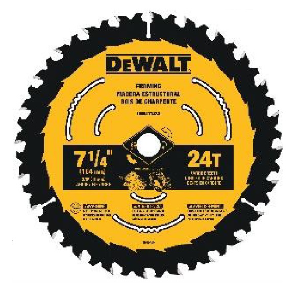 DISCO DE SIERRA CIRCULAR 7 1/4" 24 DIENTES (2 PZAS) REF. DWA171424 / DIS-752 MARCA DEWALT
