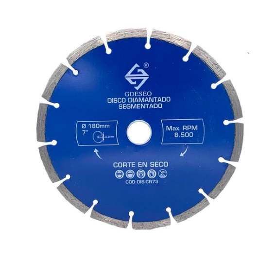 DISCO DE CORTE DIAMANTADO SEGMENTADO 7" REF.DIS-CR73 MARCA GDESEO