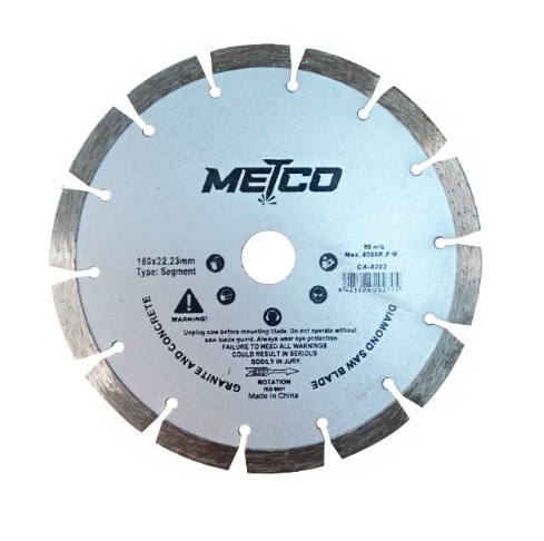 DISCO DIAMANTADO SEGMENTADO DE 4,5" PARA CONCRETO 13.200 RPM REF. 202452 MARCA METCO