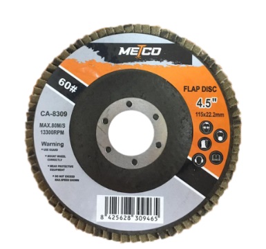 DISCO FLAP 4,50" GRANO 60 13.300 RPM REF. 309465 MARCA METCO