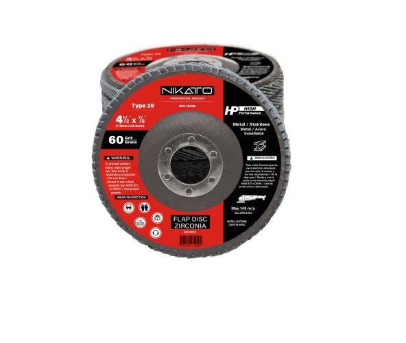 DISCO FLAP 4.1/2"X7/8" G60 T29 REF. NIK- 16308 MARCA NIKATTO