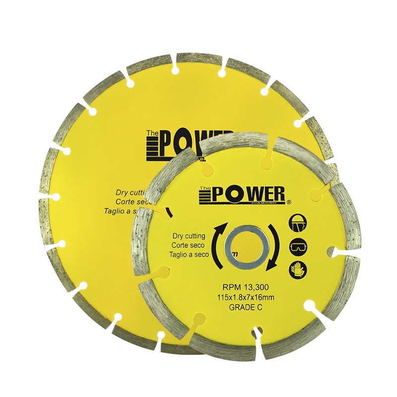 DISCO DE CORTE SECO DIAMANTADO SEGMENTADO 7" / 180 X 2.0 X 22.23 MM GRADE C REF. 007 MARCA POWER