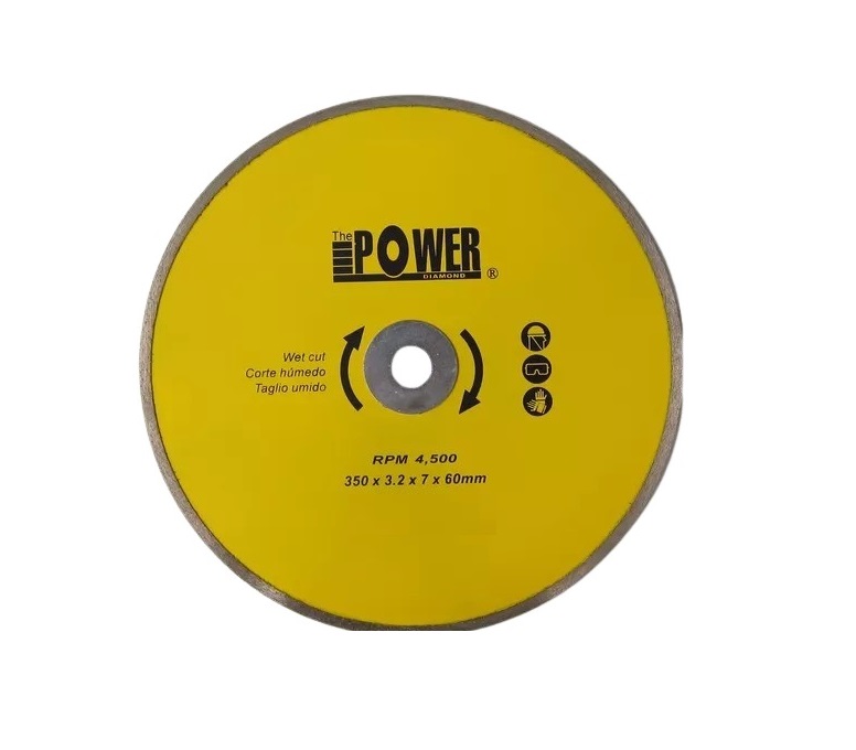 DISCO DE CORTE HUMEDO DIAMANTADO CONTINUO 14" / 350 X 3.2 X 60 MM GRADE A REF. 013 MARCA POWER