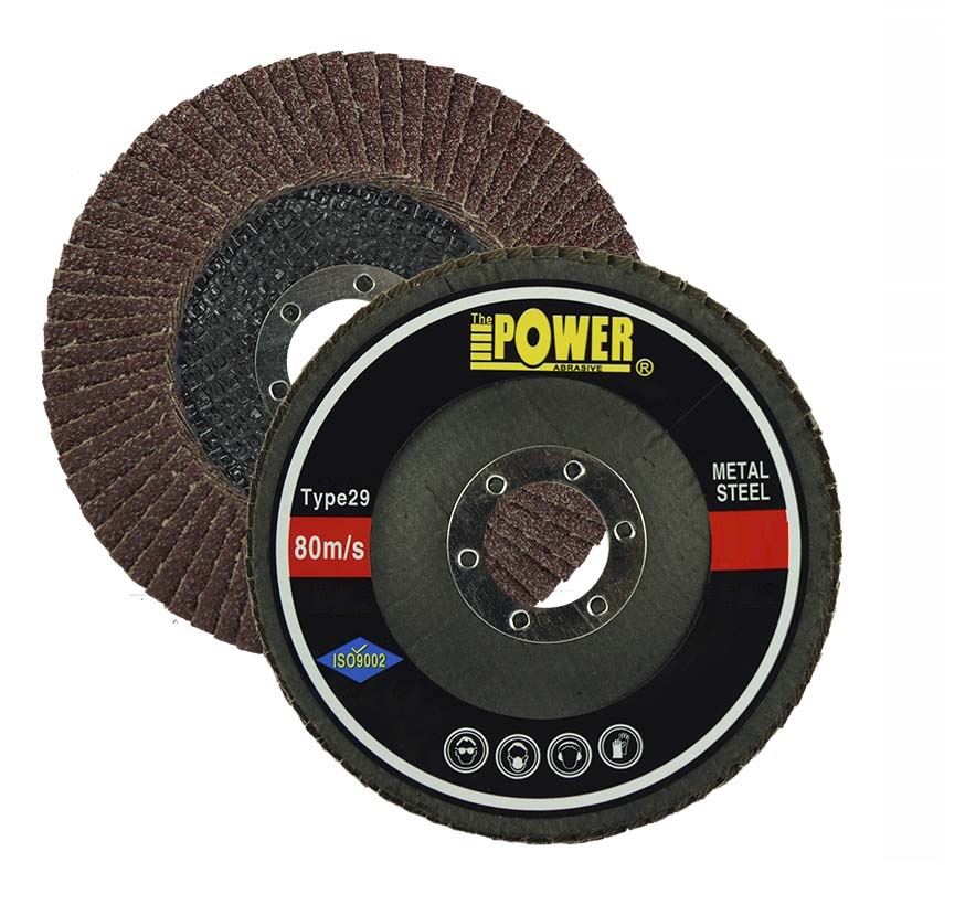 DISCO DE LIJA (FLAP DISC) DE 7" X 7/8" GRANO A-80 REF. 389 / A80 MARCA POWER