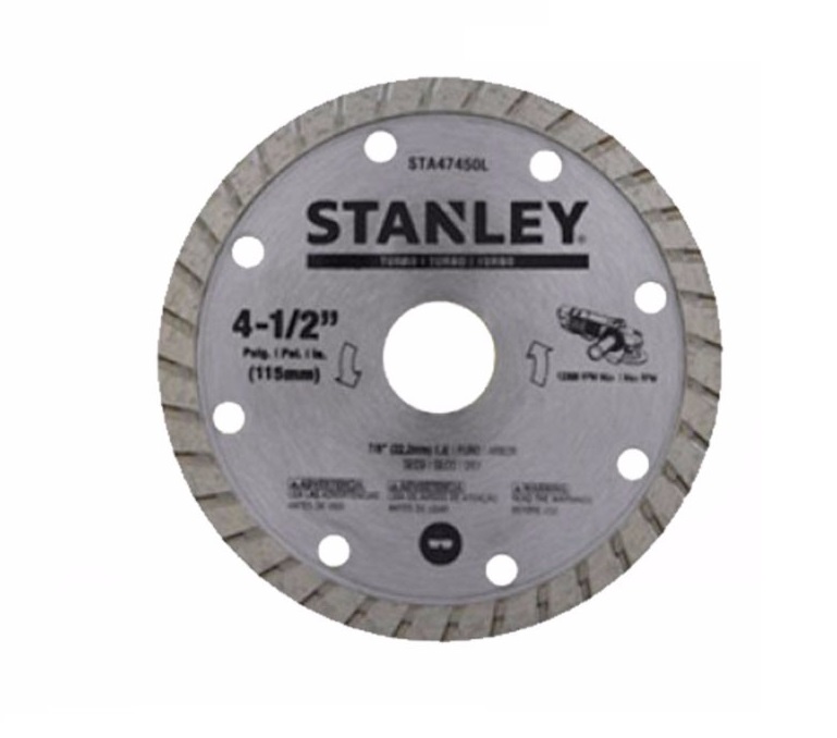 DISCO DE DIAMANTE CORTE RANURADO 4 1/2" TURBO MARMOL / BLOQUE REF.STA47450L / DIS-761 MARCA STANLEY