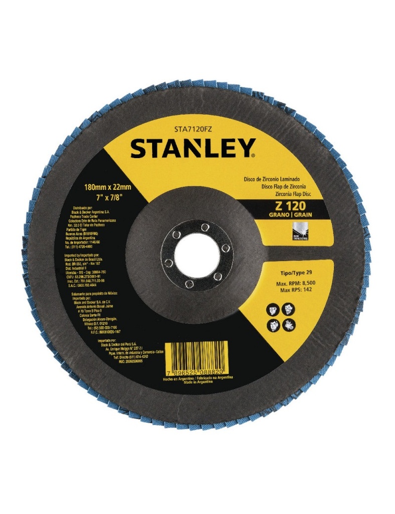 DISCO FLAP 7" GRANO 120 REF. STA7120FZ MARCA STANLEY