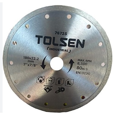 DISCO DE CORTE CONTINUO DE DIAMANTE 7" X 7/8" REF. 76725 MARCA TOLSEN