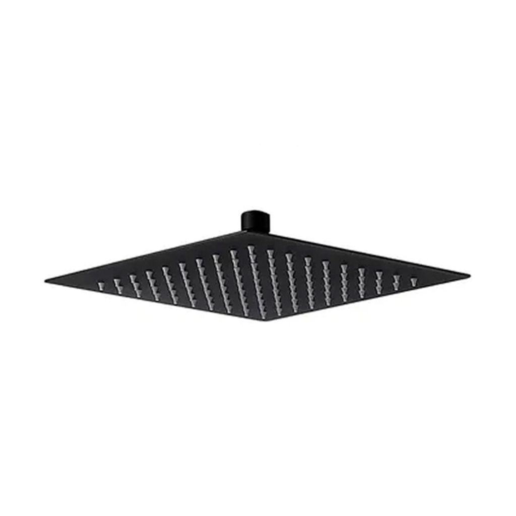 DUCHA / REGADERA ULTRAFINA DE ALTA PRESION CUADRADA NEGRO MATE 25 CM REF. DUC.04.09 MARCA BARI