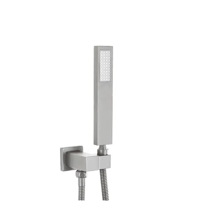 DUCHA TELEFONO RECTANGULAR METALICA BRUSHED / CEPILLADO / SATINADO REF. GRI-0369 MARCA BELT-G