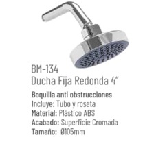 CABEZAL DUCHA / REGADERA REDONDA C/TUBO SERIE ECONOMICA ABS LINEA BOUMAC REF.BM-134 /000369 MARCA BM