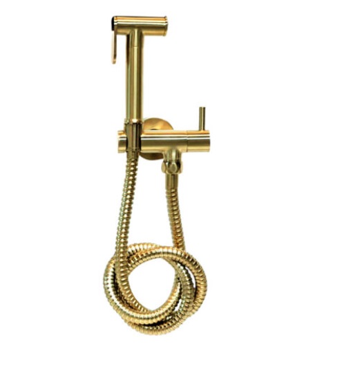 DUCHA TELEFONO REDONDA ACABADO ORO CEPILLADO REF. KU-180109BG MARCA KUBO