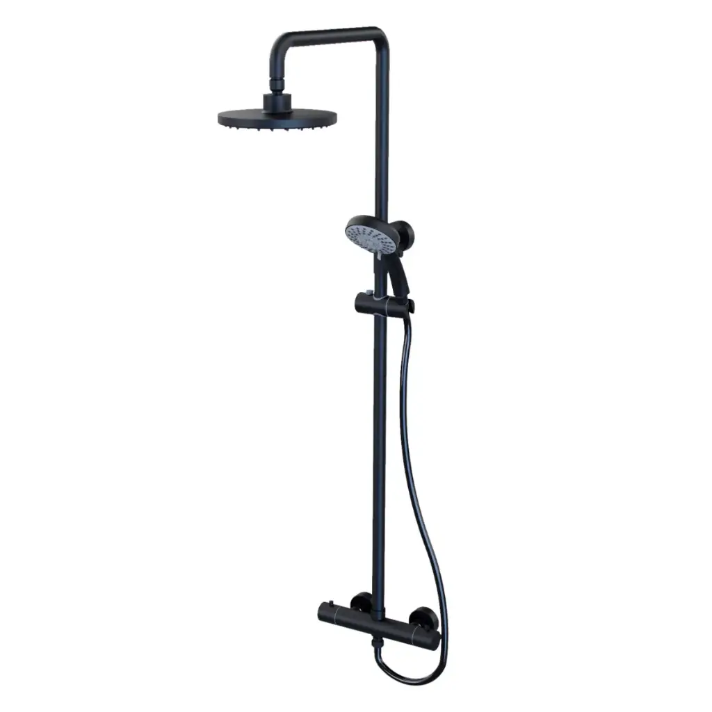 BARRA DE DUCHA TERMOSTATICA 1,29 MTS SERIE SENSO GRI NOIR / NEGRO ACERO INOX REF. NVGRI9823 NOVA