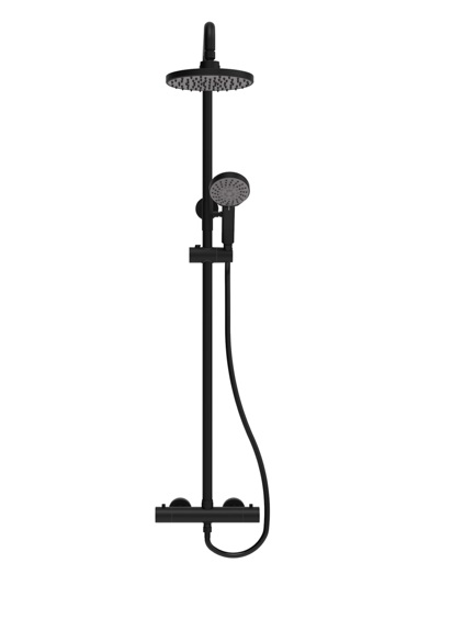 BARRA DE DUCHA TERMOSTATICA 1,29 MTS SERIE SENSO GRI NOIR / NEGRO ACERO INOX REF. NVGRI9823 NOVA