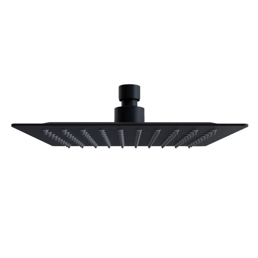 DUCHA / REGADERA DE PARED CUADRADO 8" ACERO INOX SERIE ELEMENT DELGADA NEGRO REF. NVREG1002 NOVA