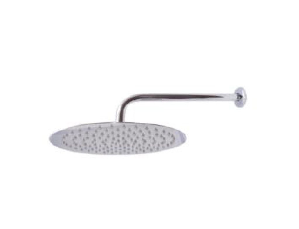 DUCHA REDONDA ULTRA DELGADA 12" ACERO INOXIDABLE C/ TUBO DE 40 CM REF. CD-RFL12 MARCA OMEGA