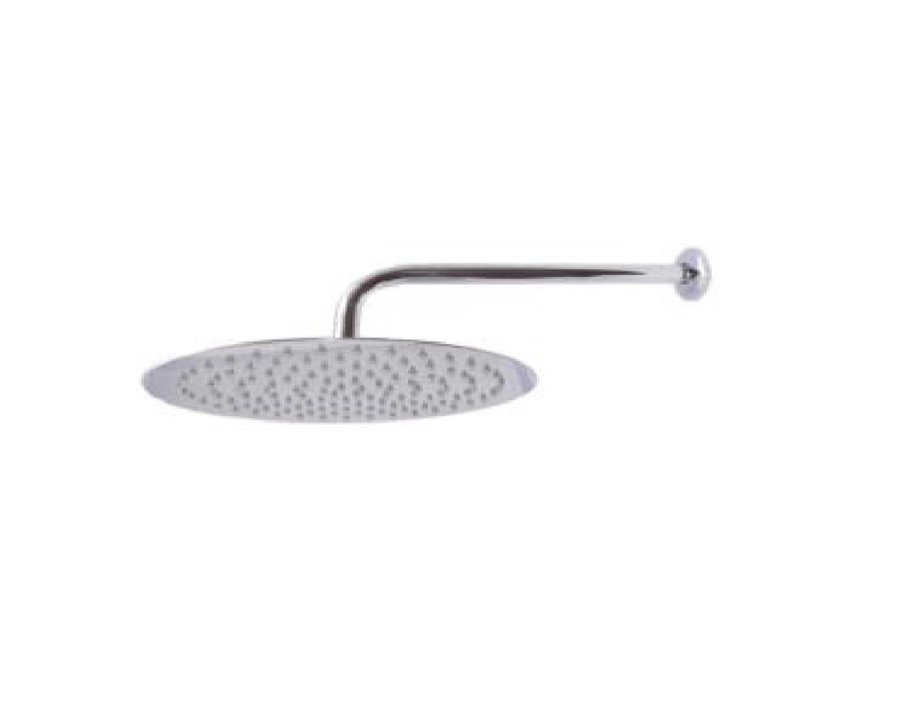 DUCHA REDONDA ULTRA DELGADA 16" ACERO INOXIDABLE C/ TUBO DE 40 CM REF. CD-RFL16 MARCA OMEGA