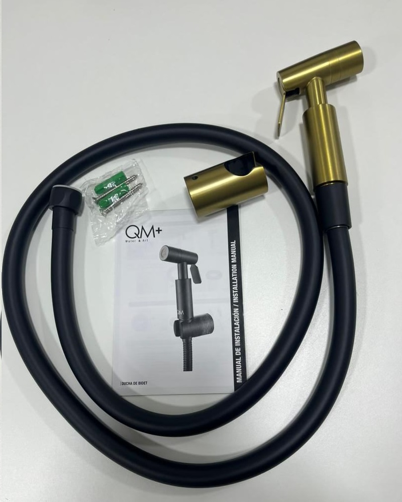 DUCHA TELEFONO DE MANO QM+ SERIE SUPREME DORADO GOLD REF. 14.700.6003.G MARCA QUALITY METAL