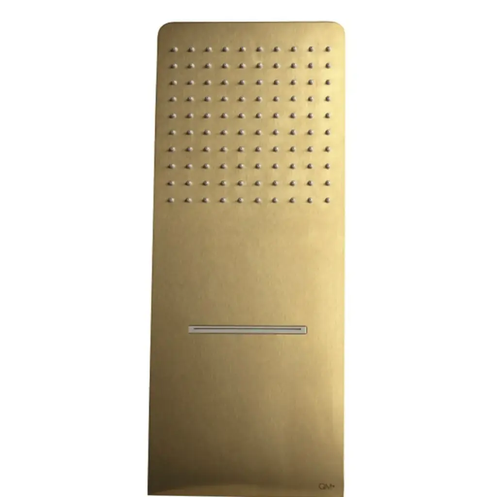 DUCHA / REGADERA A PARED QM+ 2 FUNCIONES CASCADA Y LLUVIA SERIE SUPREME DORADO GOLD QUALITY METAL