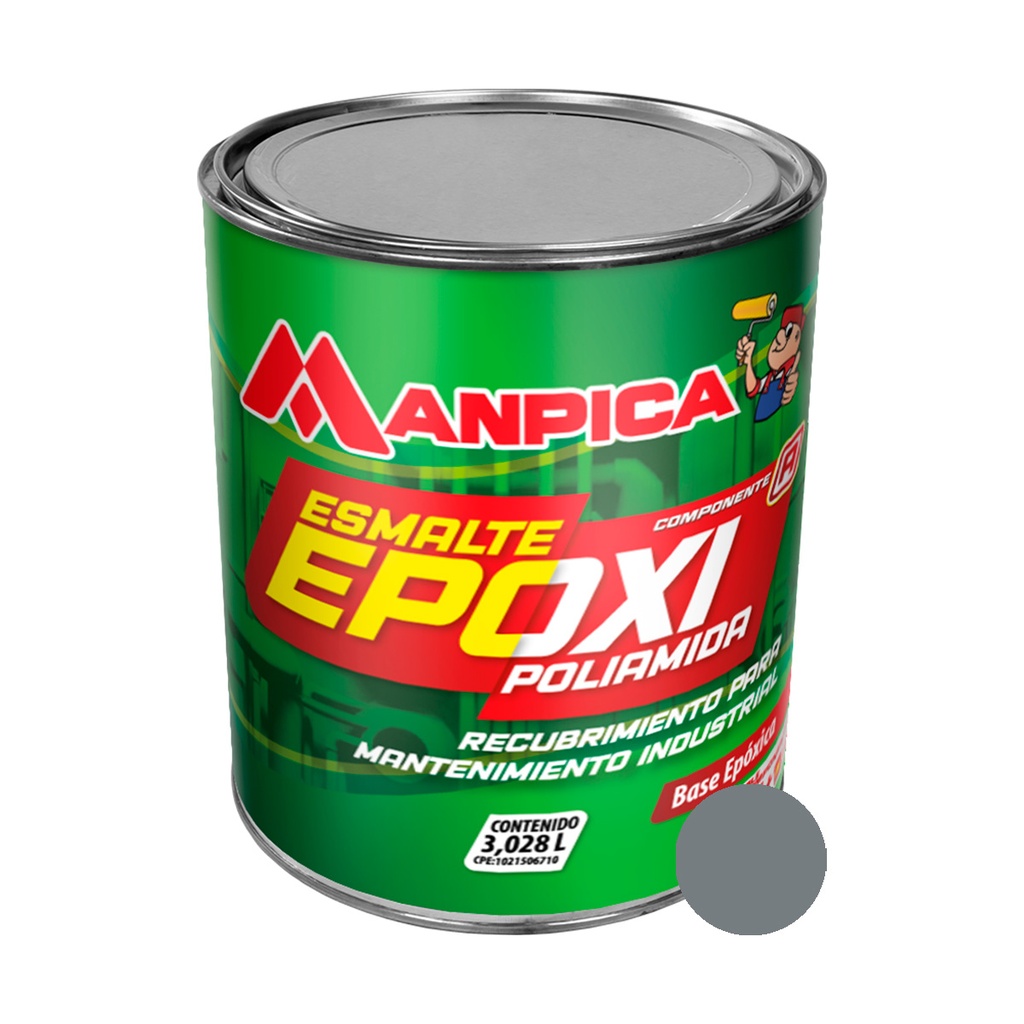 PINTURA EPOXICA POLIAMIDA COLOR GRIS MEDIO CON CATALIZADOR ( KIT ) REF. KIA-620-10 MARCA MANPICA