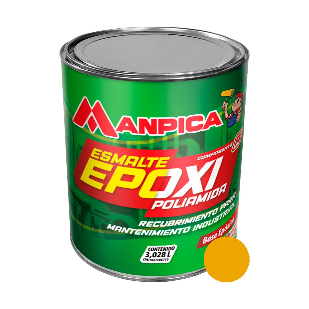 PINTURA EPOXICA POLIAMIDA COLOR AMARILLO CON CATALIZADOR ( KIT ) REF. KIA-200-10 MARCA MANPICA