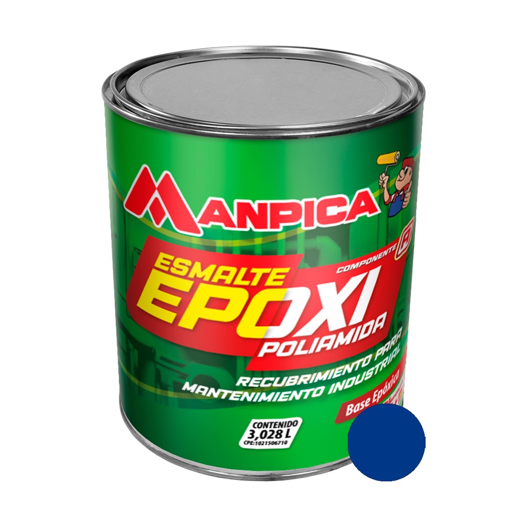 PINTURA EPOXICA POLIAMIDA COLOR AZUL CON CATALIZADOR ( KIT ) REF. KIA-400-10 MARCA MANPICA