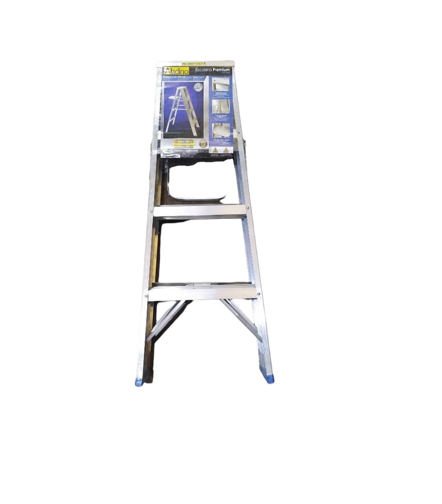 ESCALERA TIPO TIJERA ALUMINIO PREMIUM 4 TRAMOS 120 CM X 45 CM CAP. 200 KG REF. C004 MARCA ALADINO