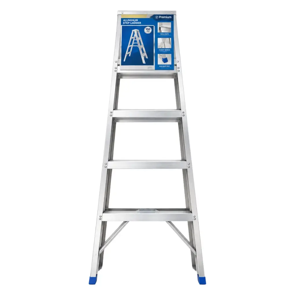 ESCALERA TIPO TIJERA ALUMINIO PREMIUM 5 TRAMOS 150 CM X 50 CM CAP. 200 KG REF. C005 MARCA ALADINO