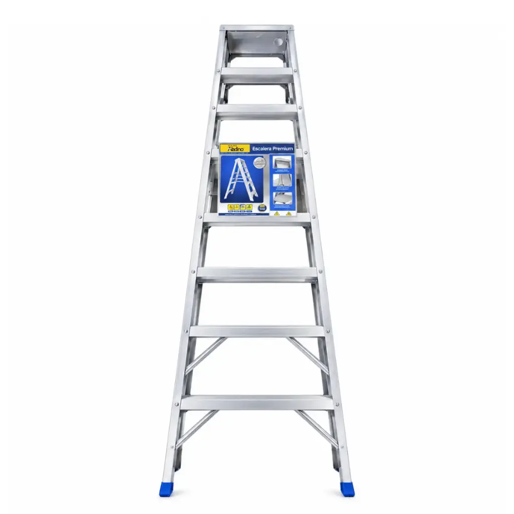 ESCALERA TIPO TIJERA ALUMINIO PREMIUM 8 TRAMOS 240 CM X 30 CM CAP. 200 KG REF. C008 MARCA ALADINO