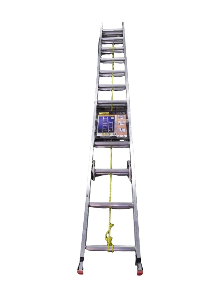 ESCALERA DE ALUMINIO IND. EXTENSIBLE DE 24 TRAMOS 360 CM X 360 X 40 CM REF. D004 MARCA ALADINO