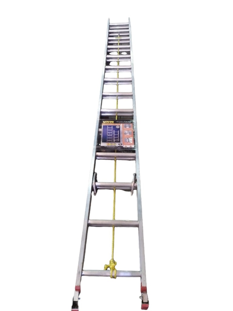 ESCALERA DE ALUMINIO IND. EXTENSIBLE DE 28 TRAMOS 420 CM X 420 CM X 40 CM REF. D005 MARCA ALADINO