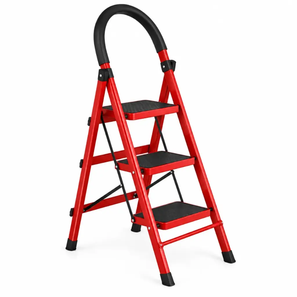 ESCALERA ACERO PLEGABLE DOMESTICA 3 TRAMOS 41CM X 59 CM X 117 CM REF. EDA3 MARCA ALADINO