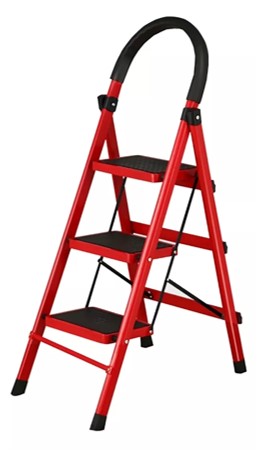 ESCALERA ACERO PLEGABLE DOMESTICA 3 TRAMOS 41CM X 59 CM X 117 CM REF. EDA3 MARCA ALADINO