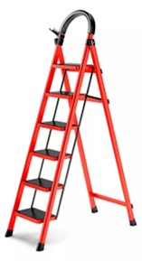 ESCALERA ACERO PLEGABLE DOMESTICA 6 TRAMOS 41CM X 85 CM X 159 CM REF. EDA6 MARCA ALADINO
