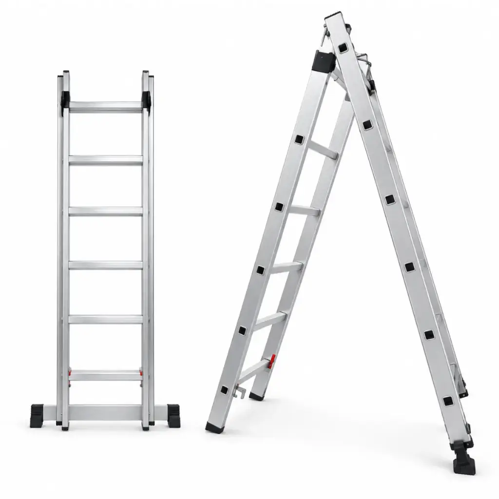 ESCALERA DE ALUMINIO IND. EXTENSIBLE DOBLE 2 X 8 TRAMOS REF. EXD16 MARCA ALADINO