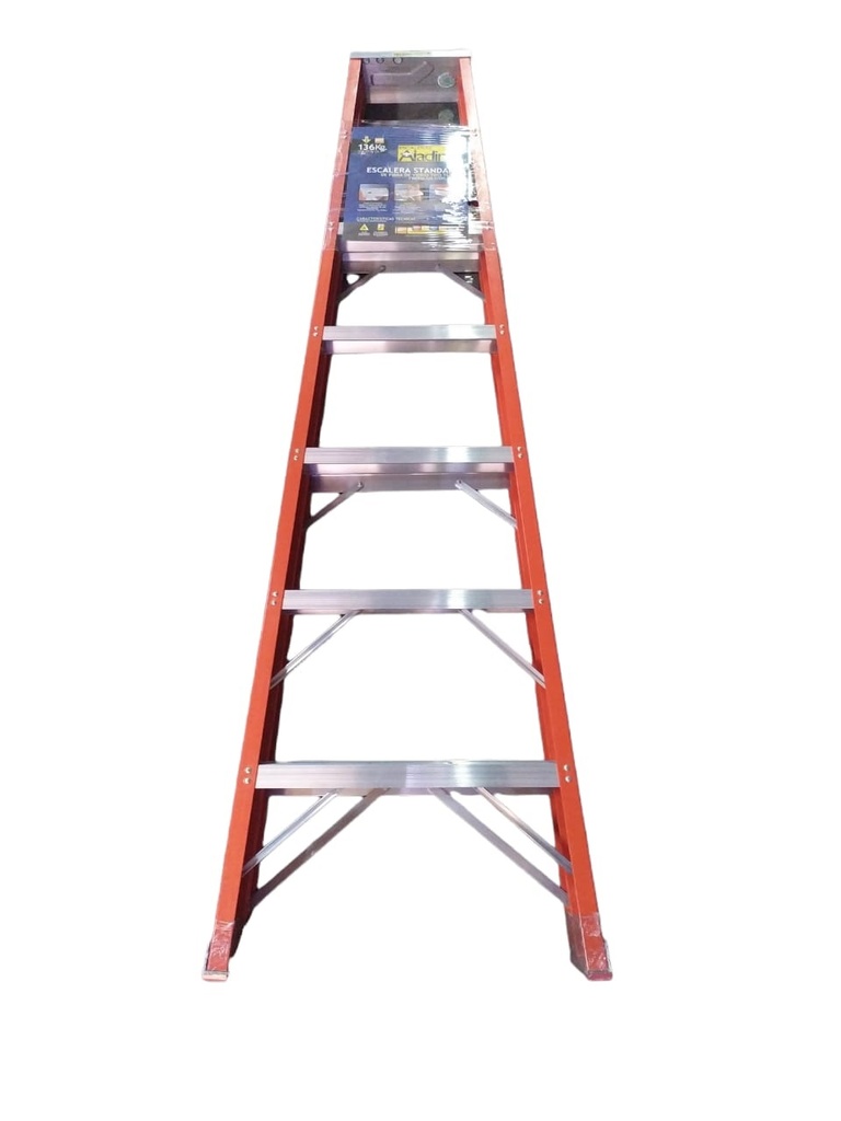 ESCALERA FIBRA DE VIDRIO INDUSTRIAL TIJERA 7 TRAMOS 212 X 55 CM C/TP. 250 KG REF. F007 MARCA ALADINO