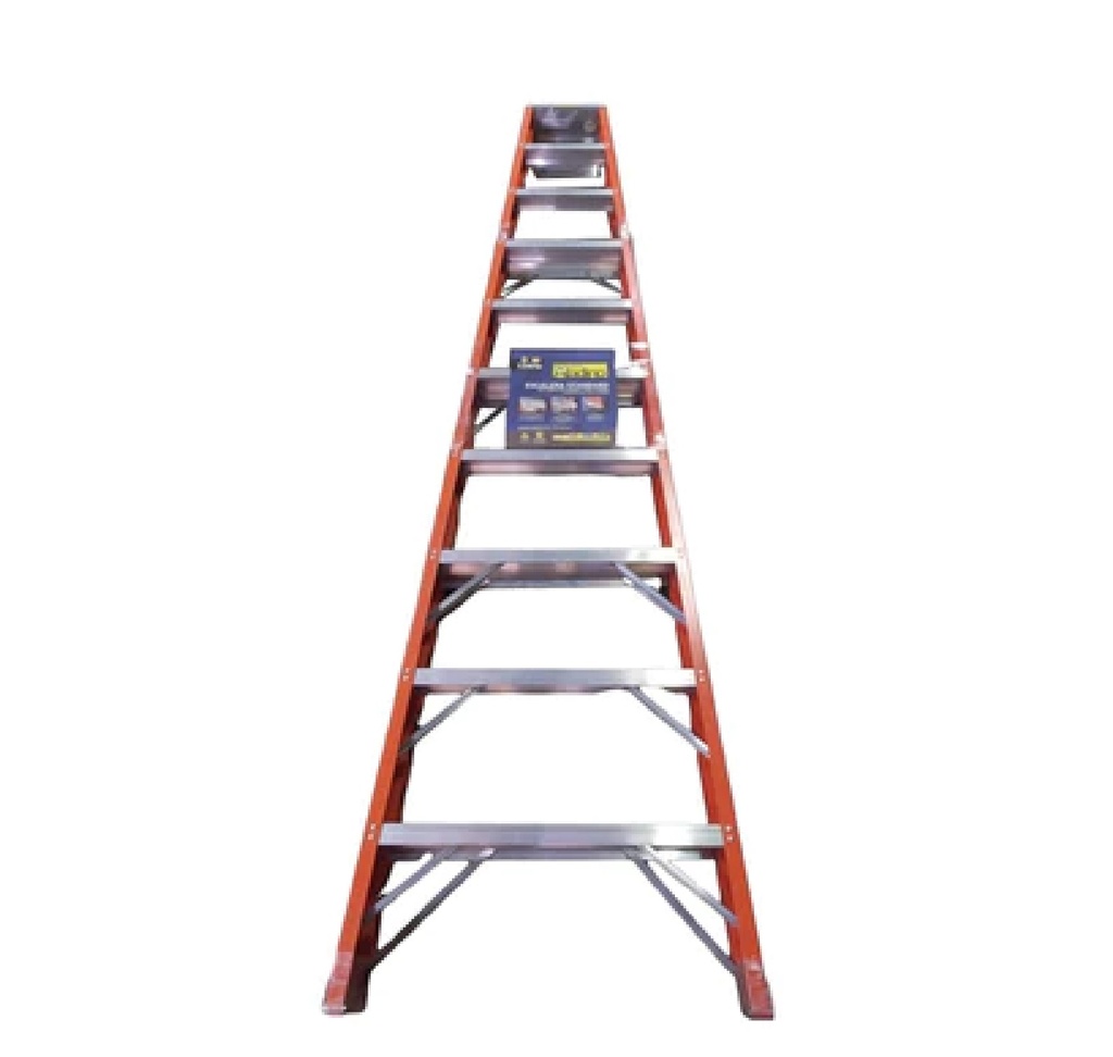 ESCALERA FIBRA DE VIDRIO INDUSTRIAL TIJERA 09 TRAMOS 270 X 60 CM CAP. 250 KG REF. F009 MARCA ALADINO