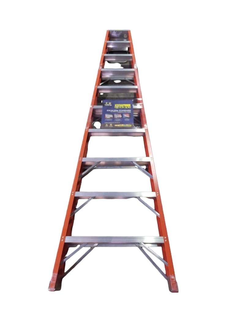 ESCALERA FIBRA DE VIDRIO INDUSTRIAL TIJERA 10 TRAMOS 300 X 68 CM CAP. 250 KG REF. F010 MARCA ALADINO