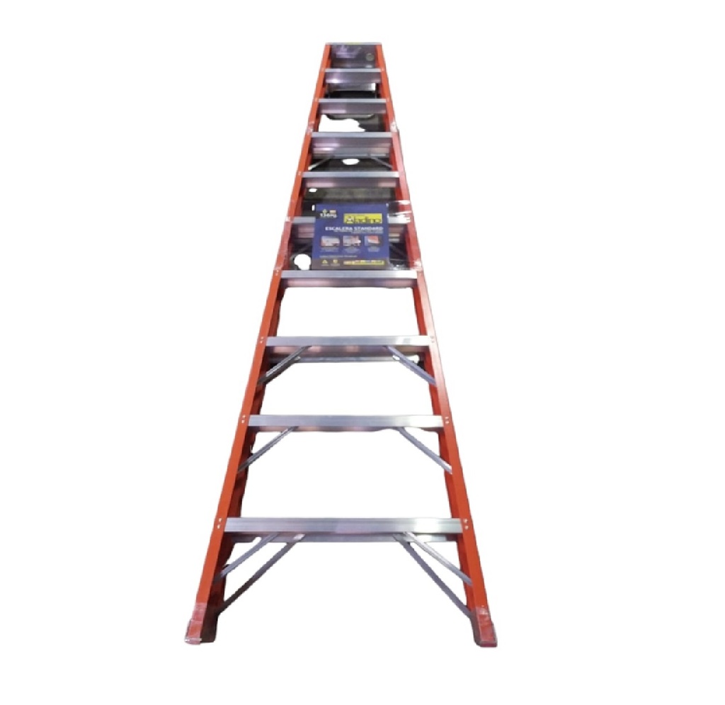 ESCALERA FIBRA DE VIDRIO INDUSTRIAL TIJERA 11 TRAMOS 300 X 68 CM CAP. 250 KG REF. F011 MARCA ALADINO