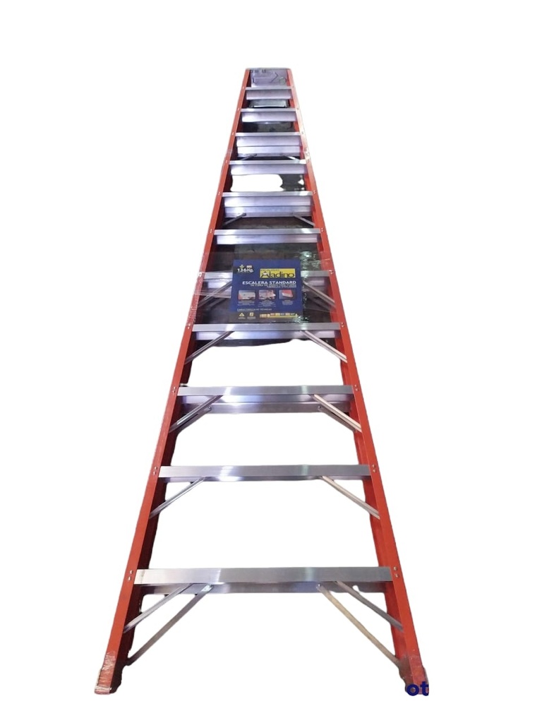 ESCALERA FIBRA DE VIDRIO INDUSTRIAL TIJERA 12 TRAMOS 360 X 75 CM CAP. 250 KG REF. F012 MARCA ALADINO