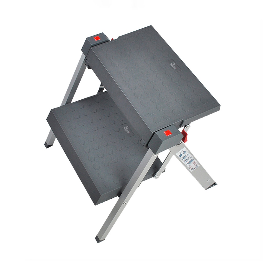 ESCALERA PLEGABLE ALUMINIO REFORZADO 2 TRAMOS 40.8 CM X 41.7 CM X 39.5 CM REF.ESC.01.02 MARCA BARI