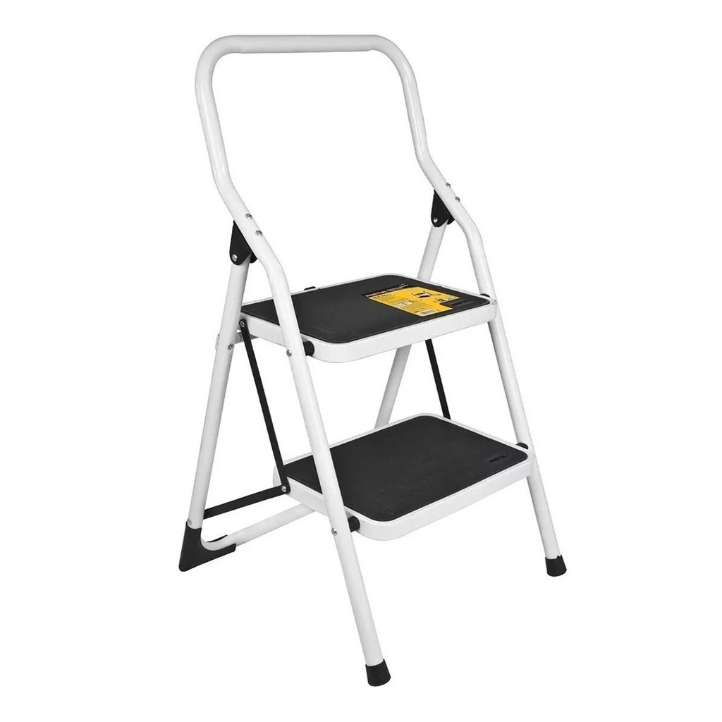 ESCALERA PLEGABLE BLANCA DE 2 TRAMOS MOD. ESTU-2PB REF. 24119 MARCA PRETUL